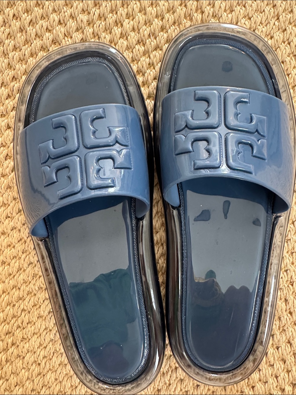 Tory Burch Deep Bubble Jelly Slide Sandals blue woman’s size 9 shoes waterproof - Picture 2 of 10